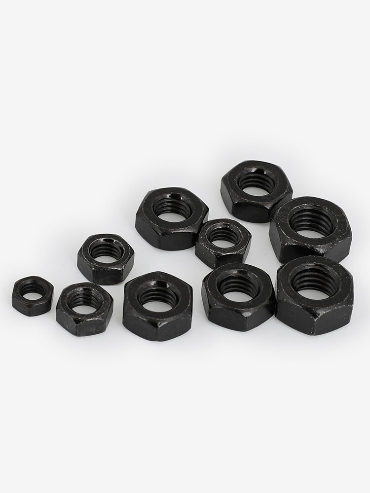 1/50 M1.4M1.6M2M2.5M3M4M5M6M8M10M12M16-M24 Black Grade 8.8 steel Hex Hexagon Nut