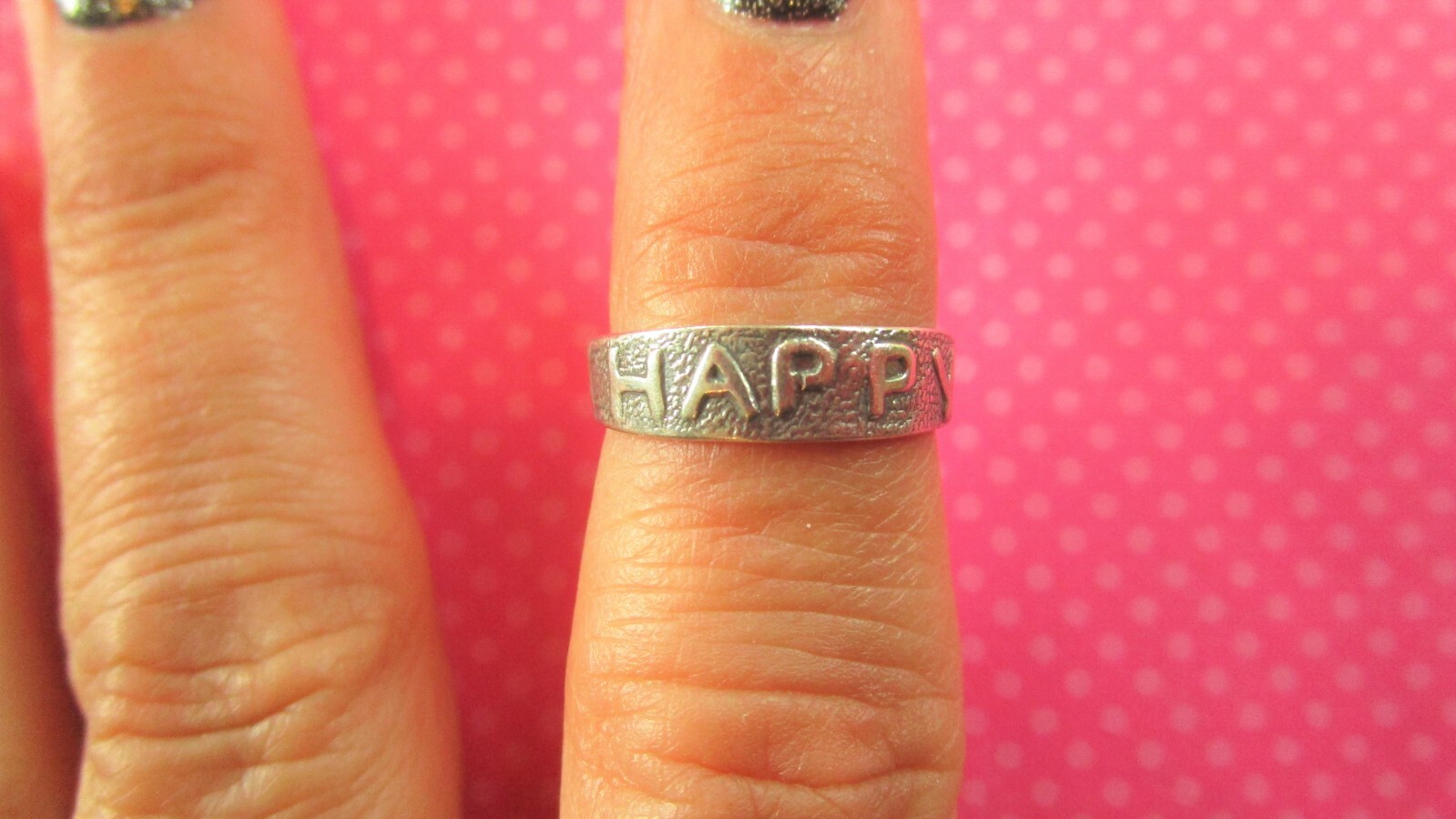 HAPPY sterling silver toe ring
