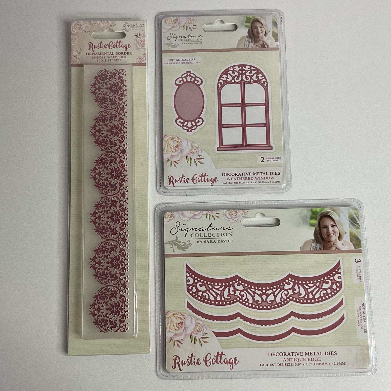 Crafters Companion Rustic Cottage Set of 3 Dies Embossing ~ NEW UNOPENED