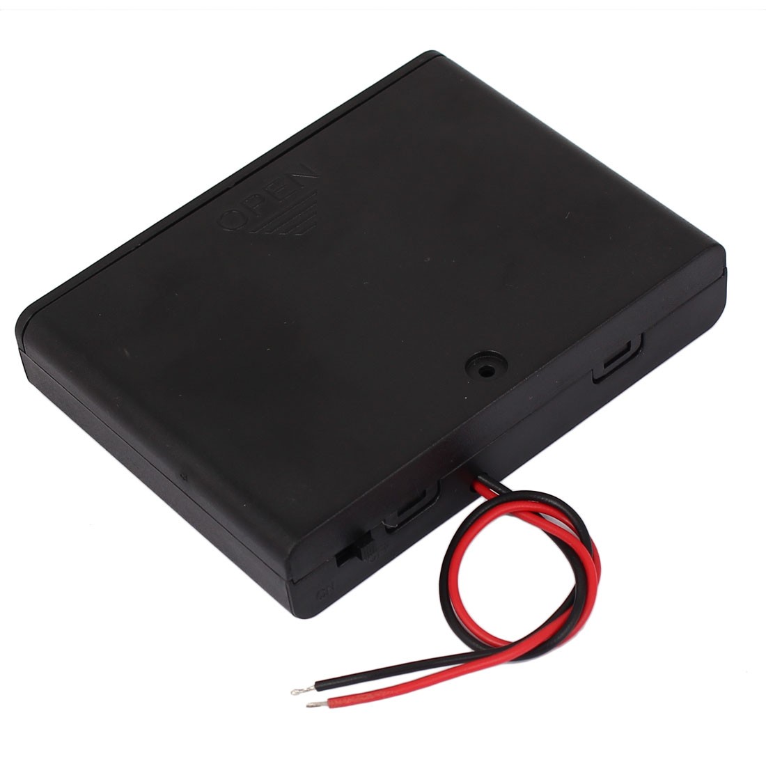 9V Power Supply 6 x AA Battery Holder Enclosed Case Box Switch Wire Lead Black