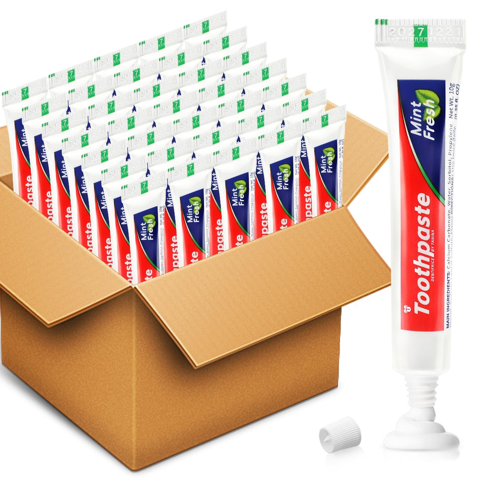 HOFASON 50 Tubes Bulk Travel Size Toothpaste 1 Ounce (Pack of 50), Pack 50