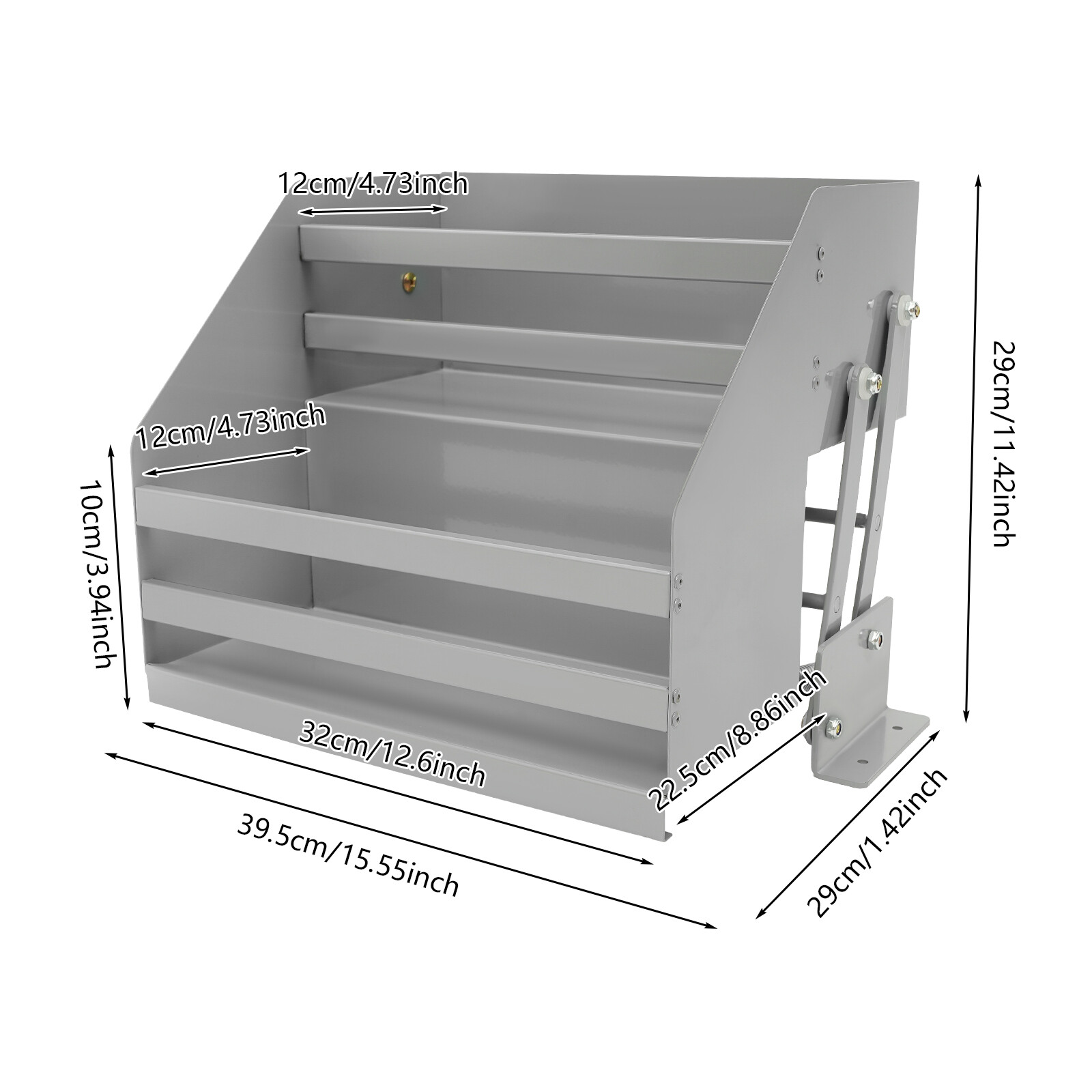 Pull Down Cabinet Organizer 2 Tier Cabinet Wall Shelf Rack L-Shaped Base