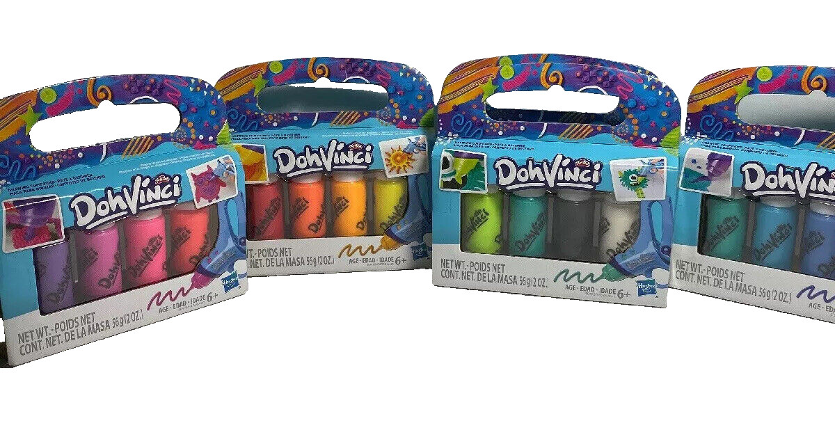Doh Vinci (4 Assorted Colors) Drawing Compound (5 Packs) 20 total bottles