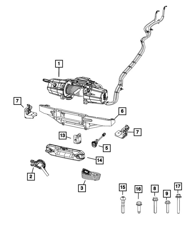 Genuine Mopar Winch Hook Kit 68400516AA