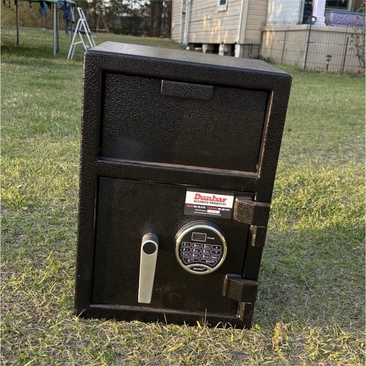 Dunbar Depository Safe Electronic & Key Lock Steel 1 Door Black