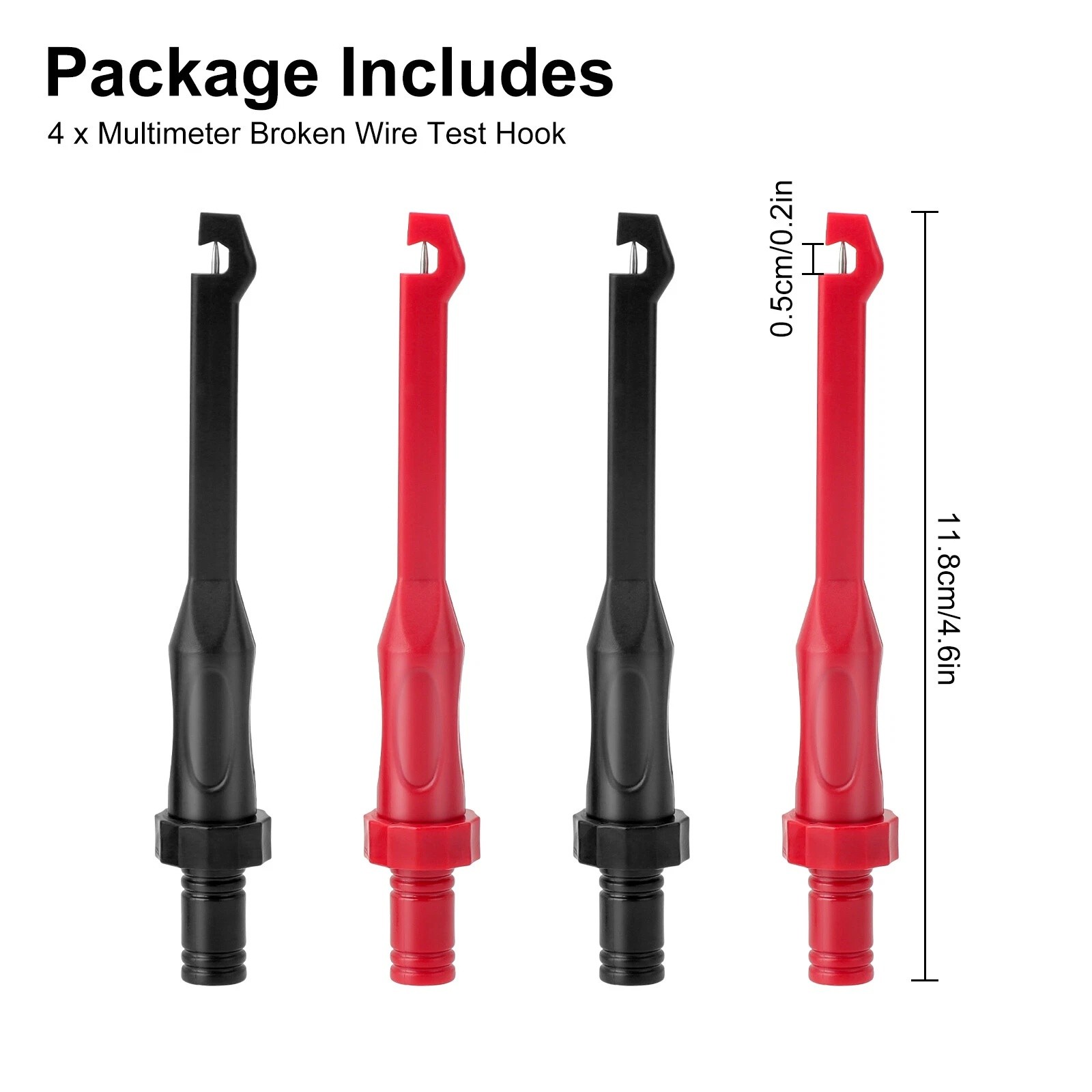 Red Black Wire Piercing Probe Clips Kit for Oscilloscope Clamp Meter Testing