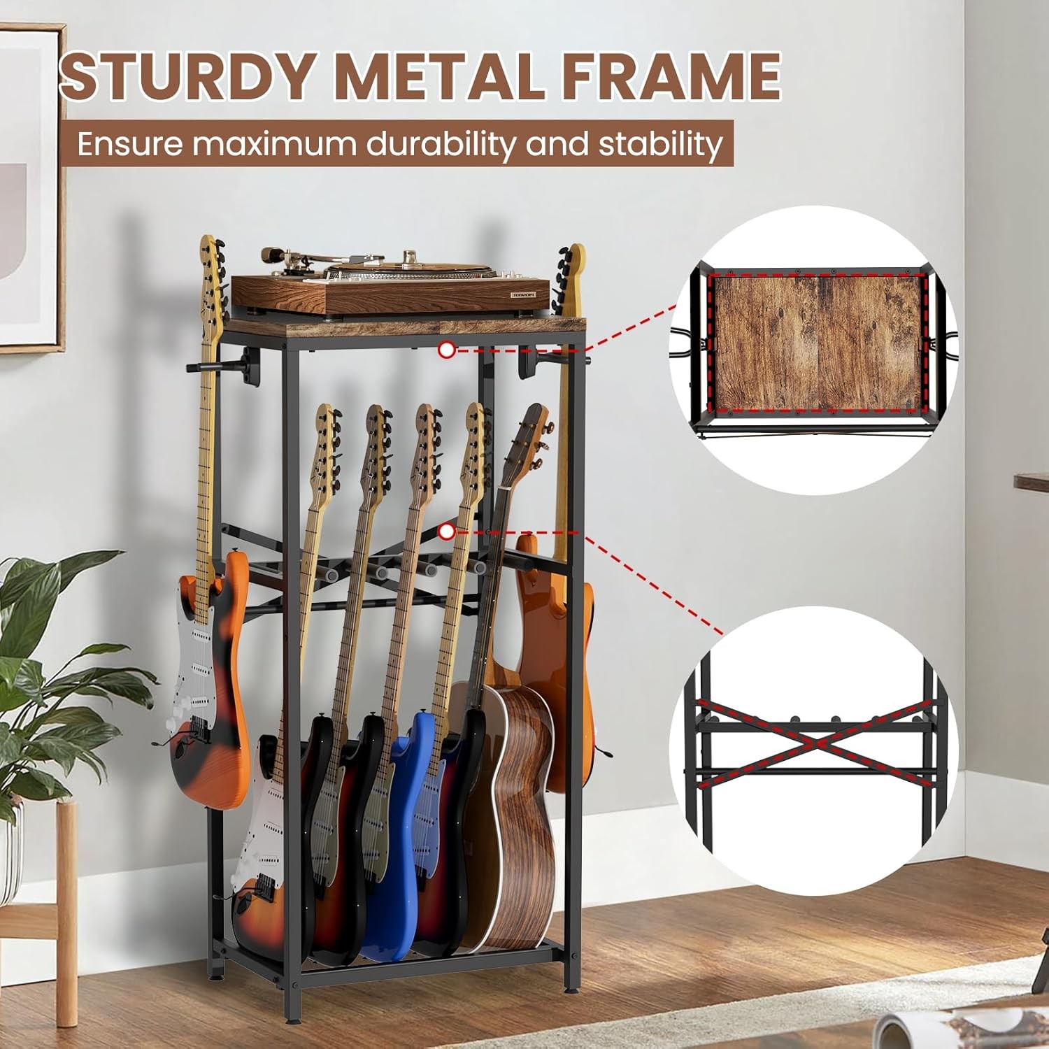 Guitar Stand Multiple Guitars Guitar Rack Acoustic Guitar Electric Guitar Bass &