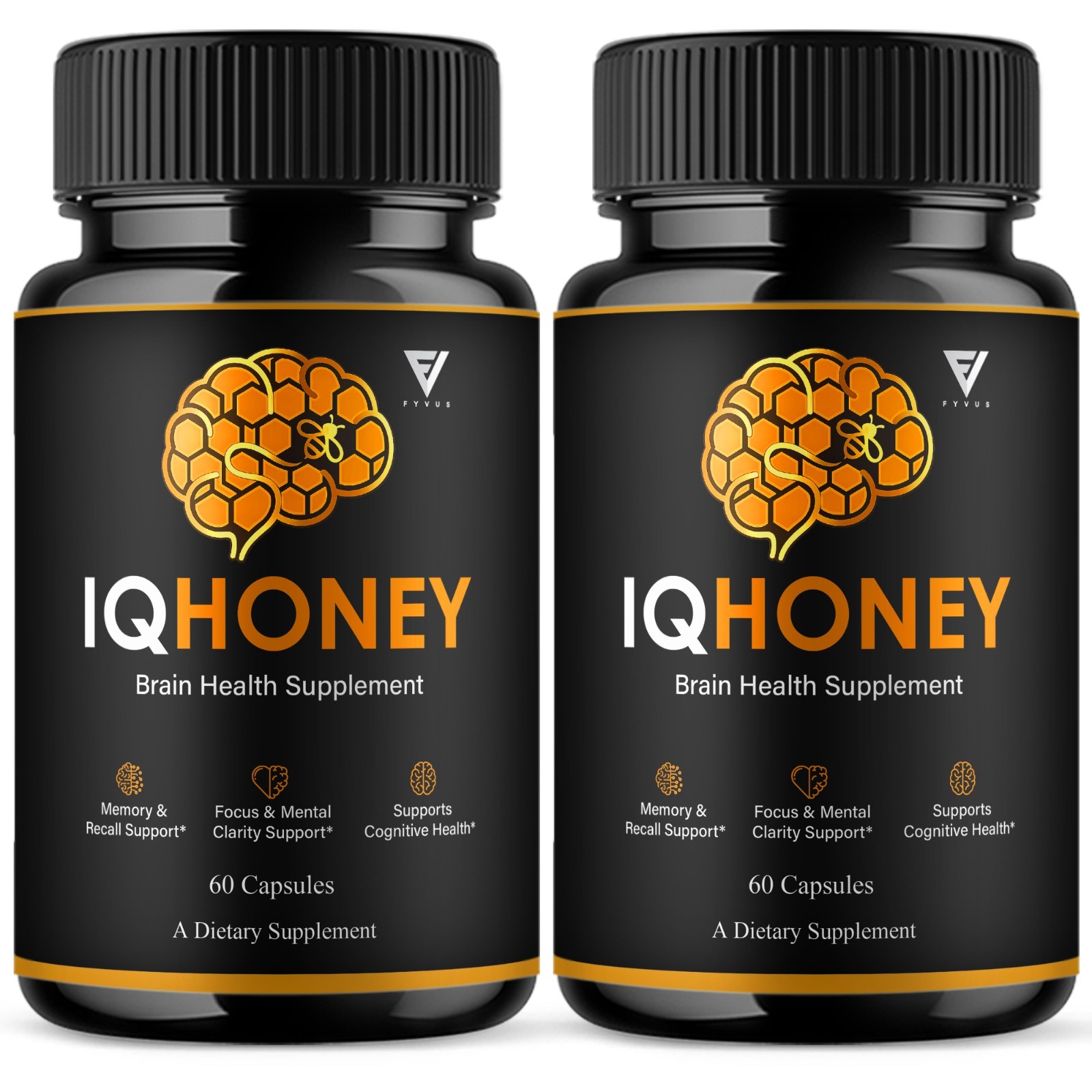 (2 Pack) IQ Honey Advanced Nootropic, IQHoney Supplement (120 Capsules)