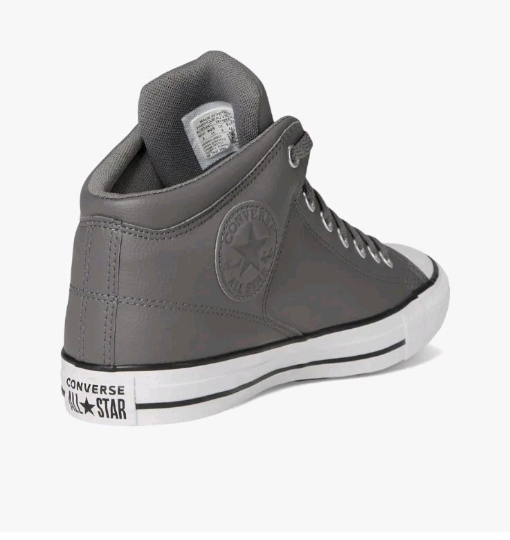 Converse CTAS High Street Mid Shoes A09524C Shark Gray Faux Leather Mens Size 9