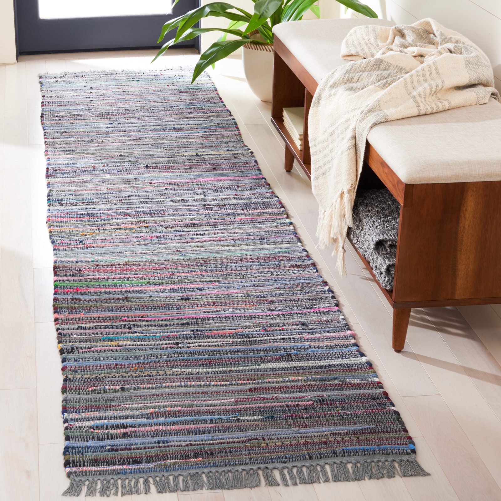 Safavieh Rag Rug AQUA / MULTI 2'-3" X 9' Runner - RAR121K-29