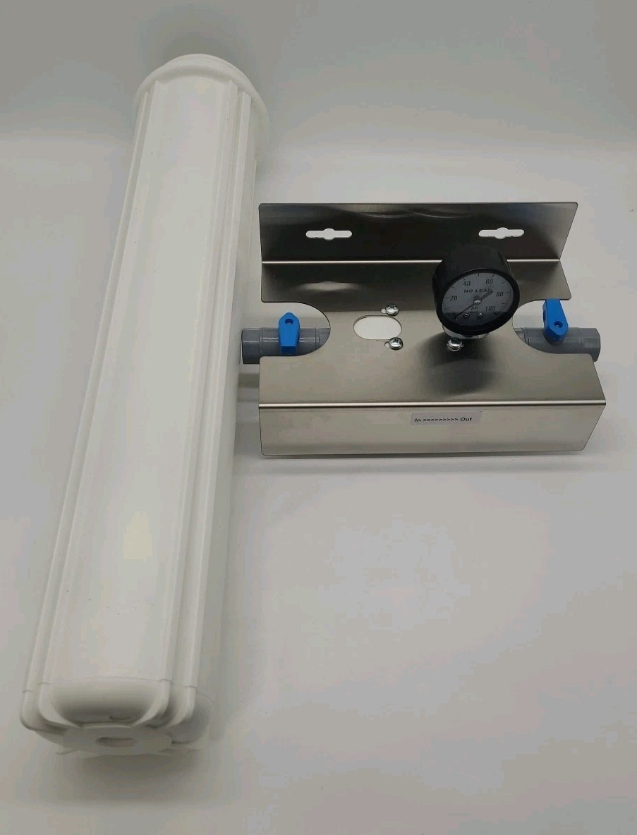 Water Filter Assembly For Ice Makers Up To 800lbs w/Wall Mount & PSI Gauge