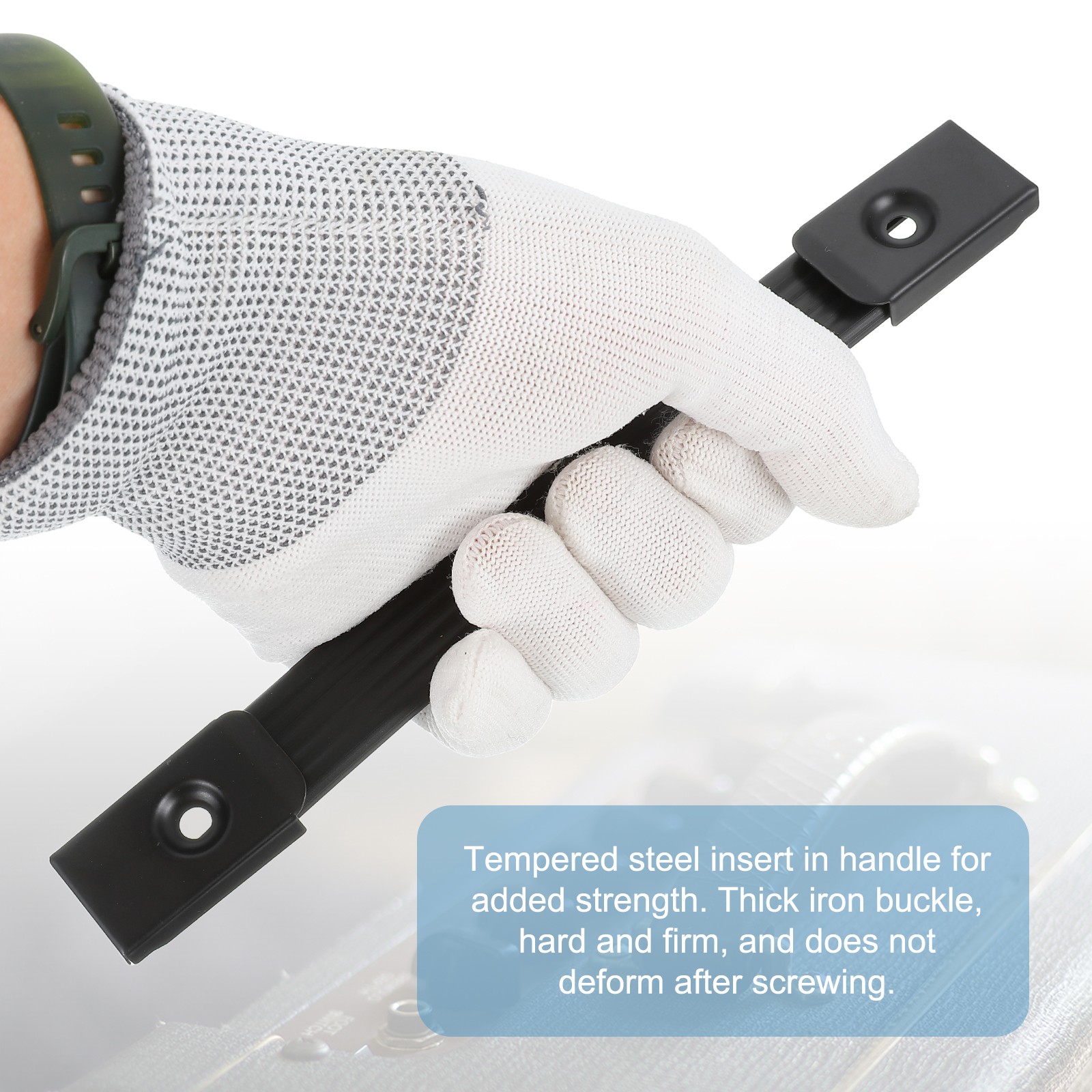 6.5 Inch Speaker Handle Spring Steel Handle with Screw Black 4Pcs