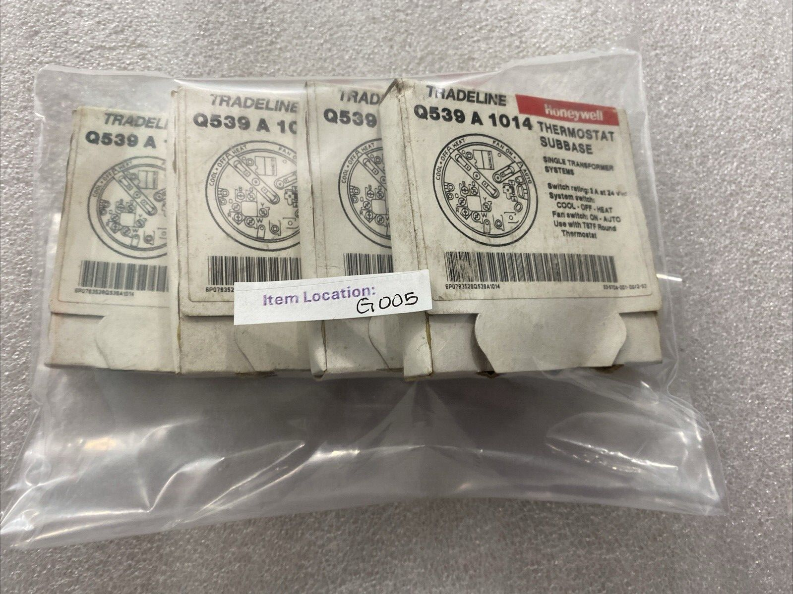 Honeywell Tradeline Thermostat Subbase Q539A 1014 LOT OF 4
