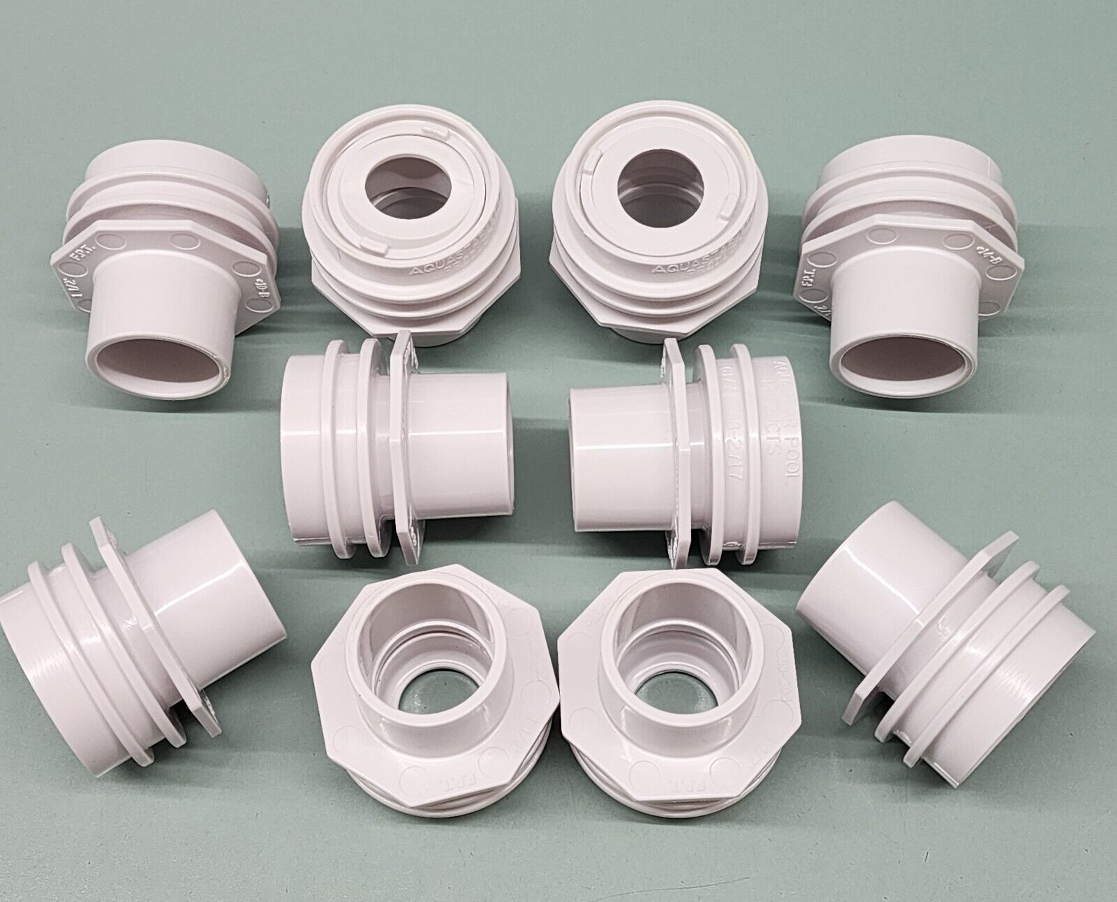 x10! White, AquaStar 301 1-Inch Slip to 1.5" SPG PVC Flush Mount Return Fittings