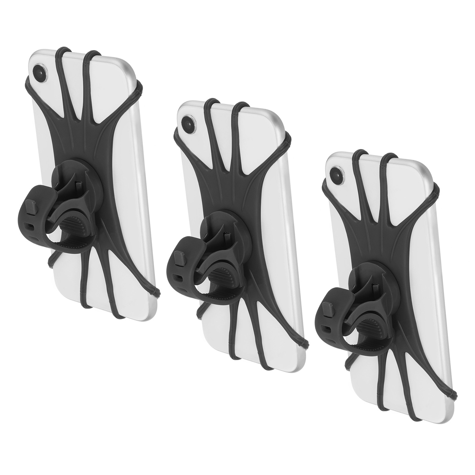 3Pcs Bike Phone Mount Motorcycle Phone Holder for 3"- 6.5" Phone Black]