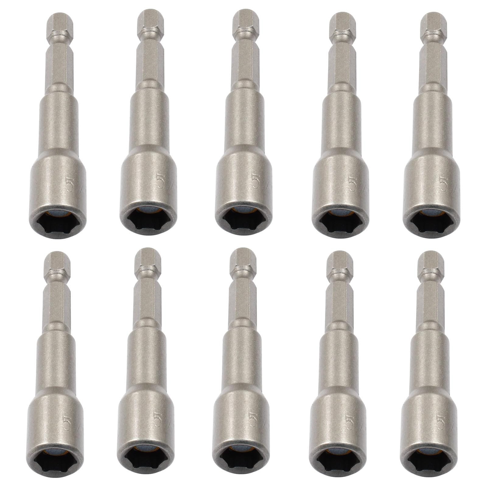 10 Pcs 5/16 Inch Magnetic Hex Nut Driver Drill Bit Set Quick Change Socket
