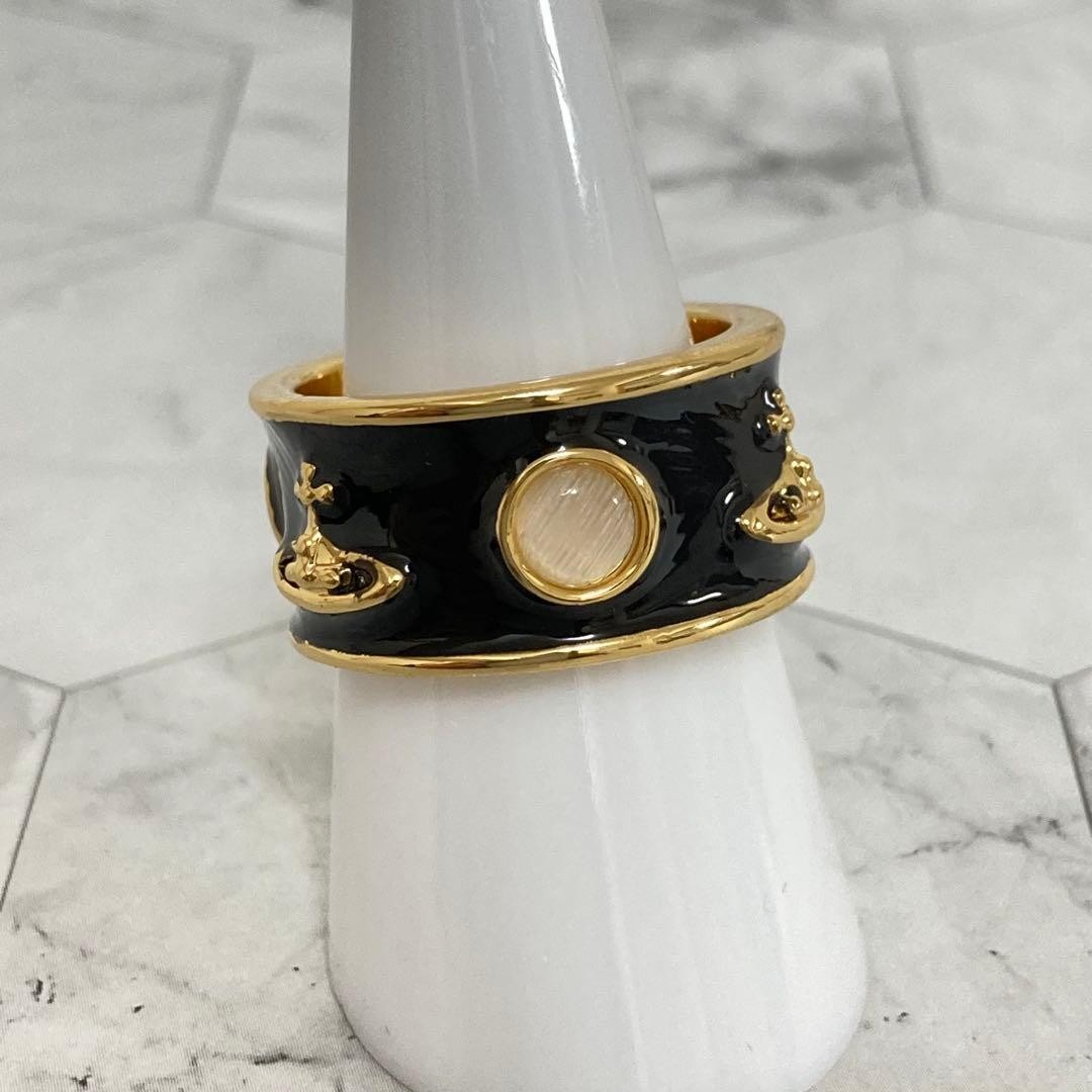 Vivienne Westwood King Ring Black Gold Size 8-8.5 Mens Accessory with drawstring