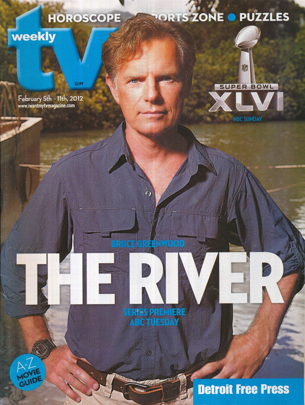 TV WEEKLY 2012 FEB. 5-11 THE RIVER (FAIR/GOOD COND)
