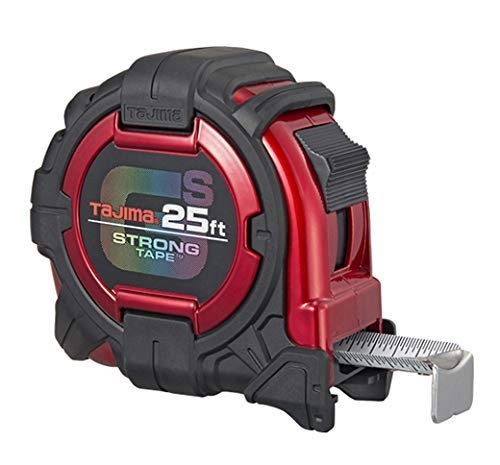 TAJIMA Tape Measure 25ft x 1-1/16 inch GS-Lock Measuring Tape with Shock Resist.