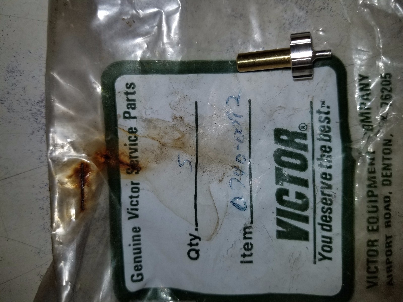 Victor 0740-0092 Seat Stem Assembly, Vts260/261