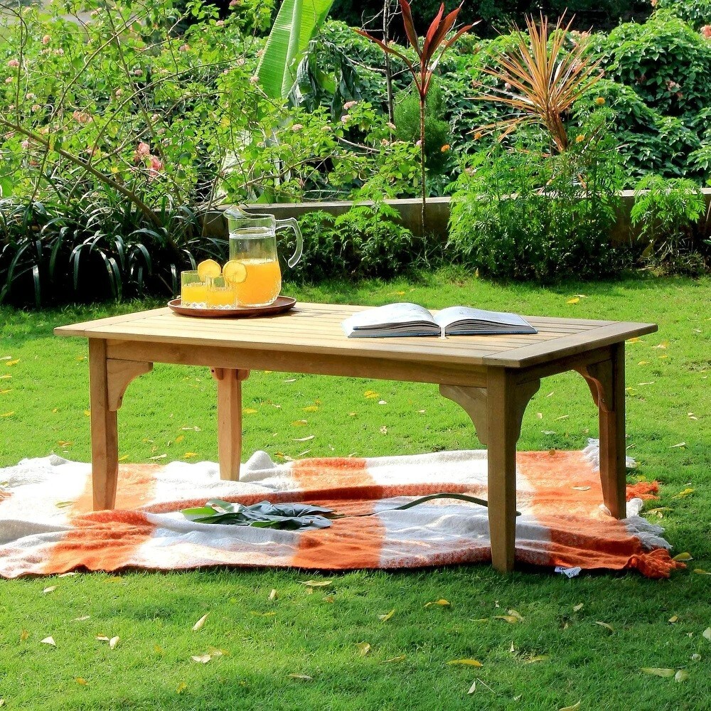 New Teak Patio Coffee Table Wood Outdoor Furniture Garden Natural Porch End Side