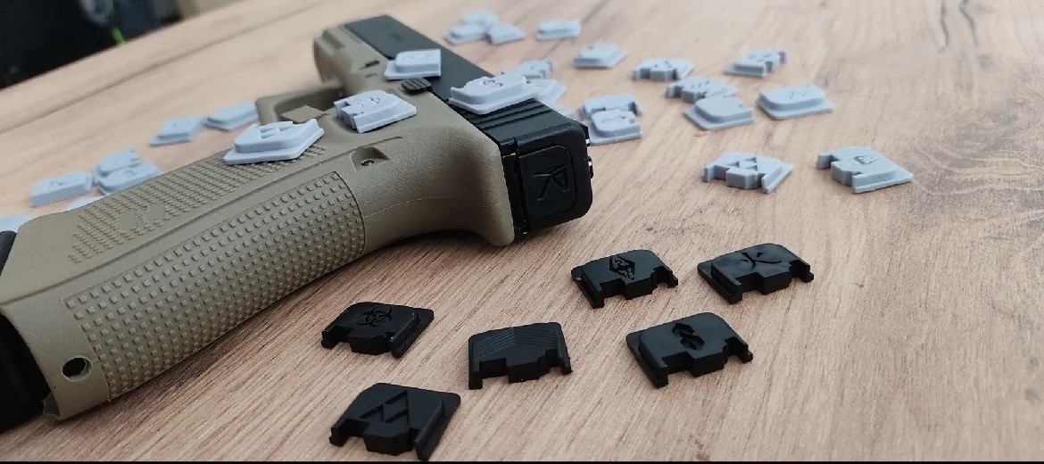 3d Printed fake replica Airsoft backplate Black