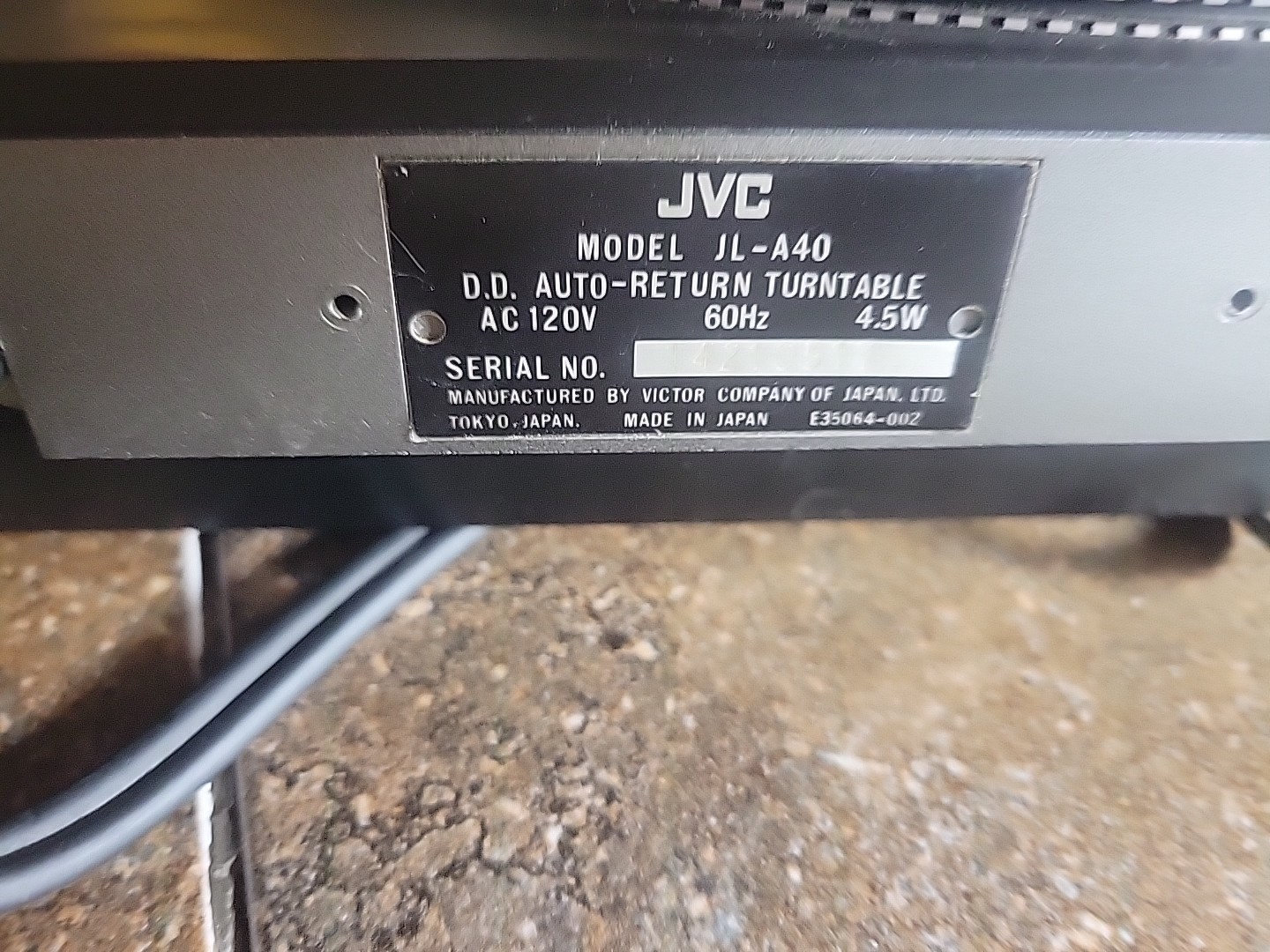 JVC PROFESSIONAL HIGH FIDELITY TURN TABLE JL-A40 DIRECT AUTO-RETURN TURNTABLE #2