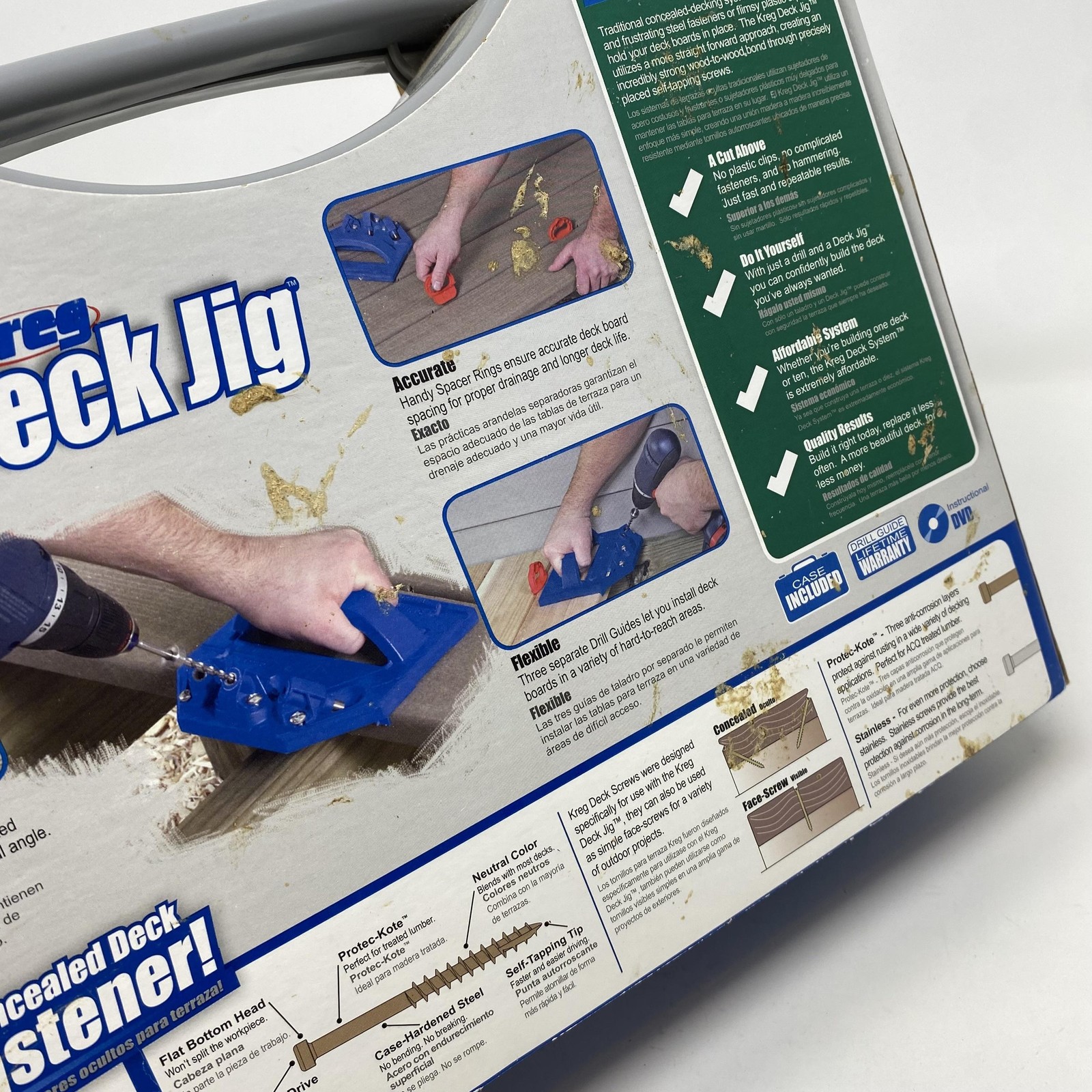 Kreg Deck Jig Concealed Fastening System Kit Blue Plastic Case Decking Tools USA