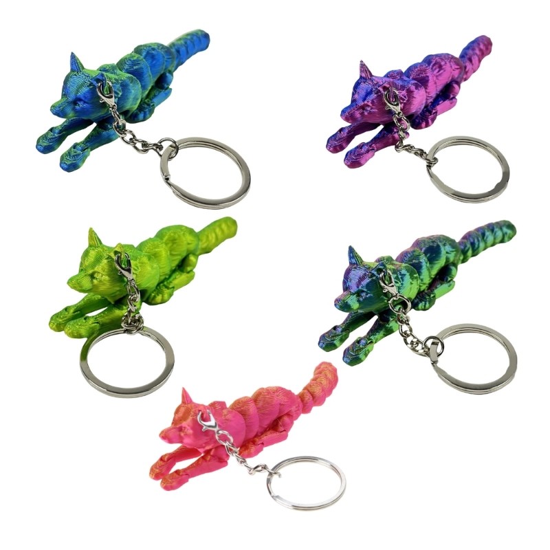 Portable 3D Printed Wolf Keychain Suitable for Car Interior Hanging Solution
