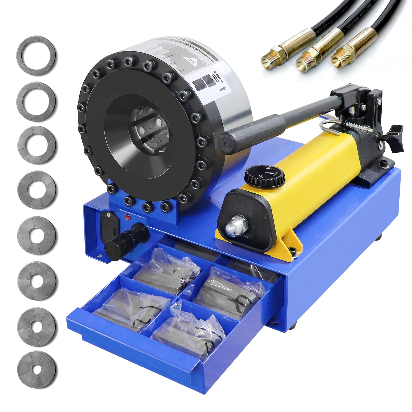 1/8-1inch Pro Hydraulic Hose Crimper Kit With Molds Hydraulic Crimping Machine
