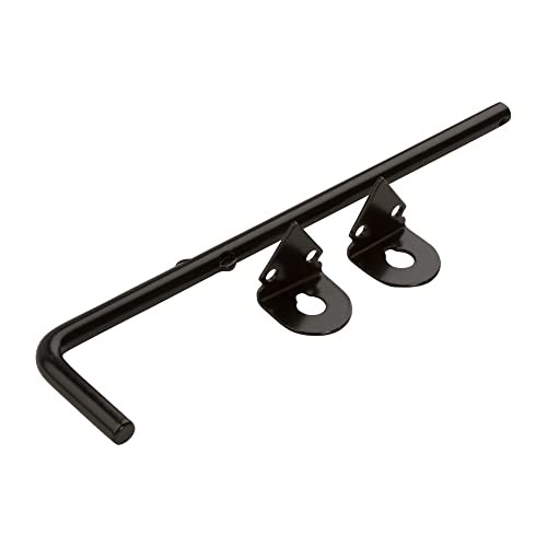 Black 12 Inch Cane Bolt for Wood Gates and Doors with Mounting Hardware