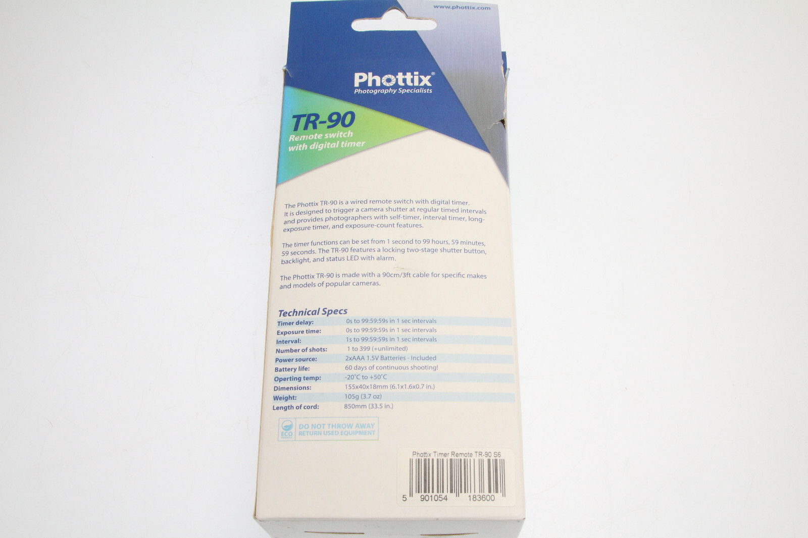 Phottix TR-90 for SONY S6 Remote Shutter Cable Release Control Interval Timer