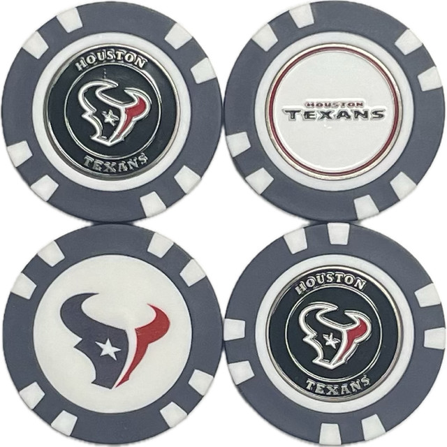 NFL Houston Texans Golf Poker Chips with Double-Sided Ball Markers (4pk)