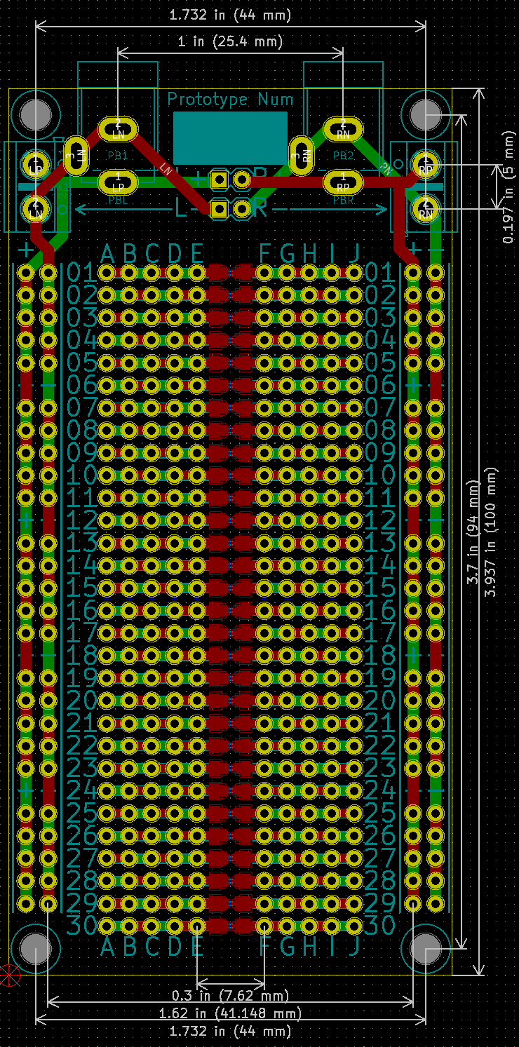Black PCB Solderable Breadboards For Prototyping (Panel of 2)(Assembly Required)