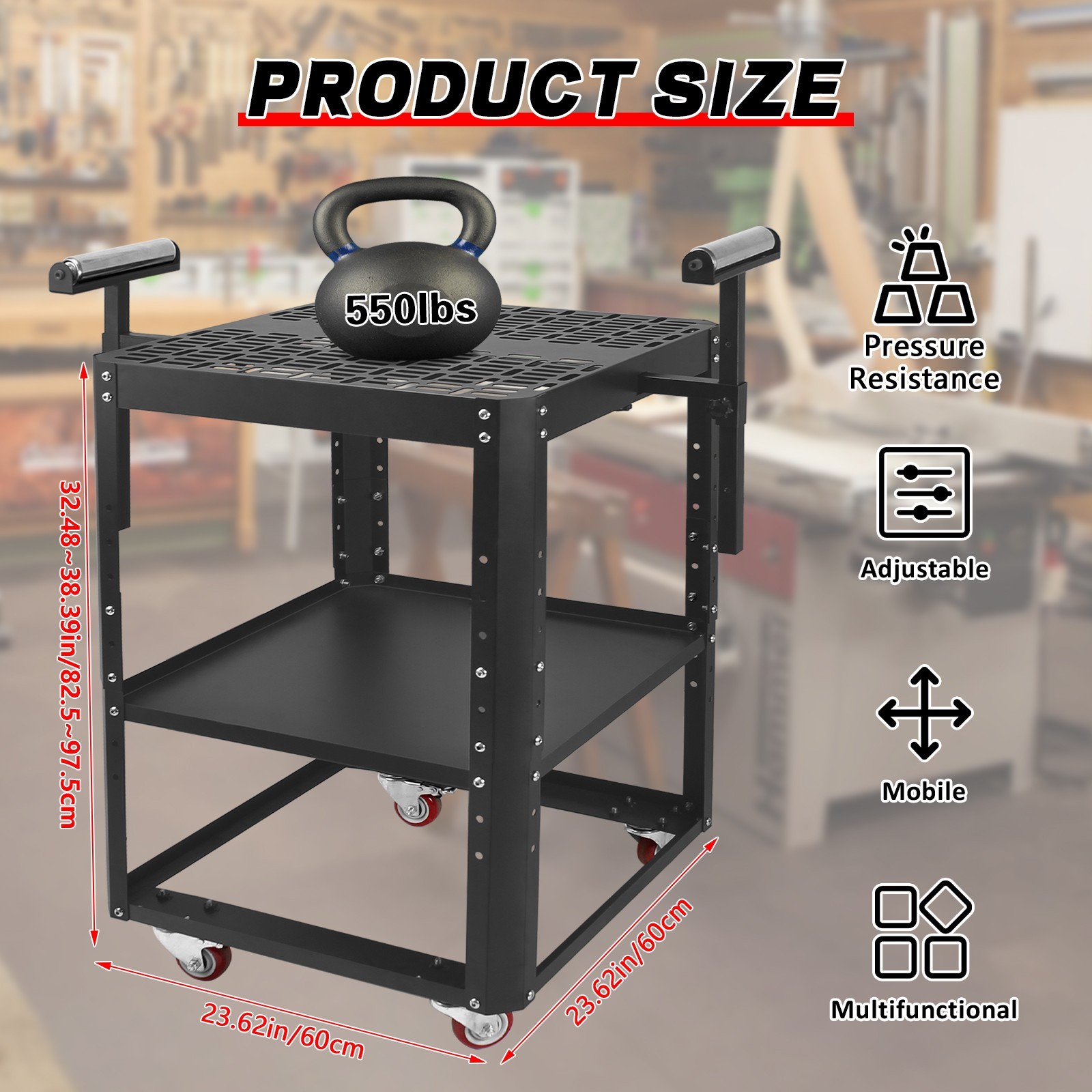 Height Adjustable Planer Stand with Wheels,Miter Saw Tool Stand With Rollers