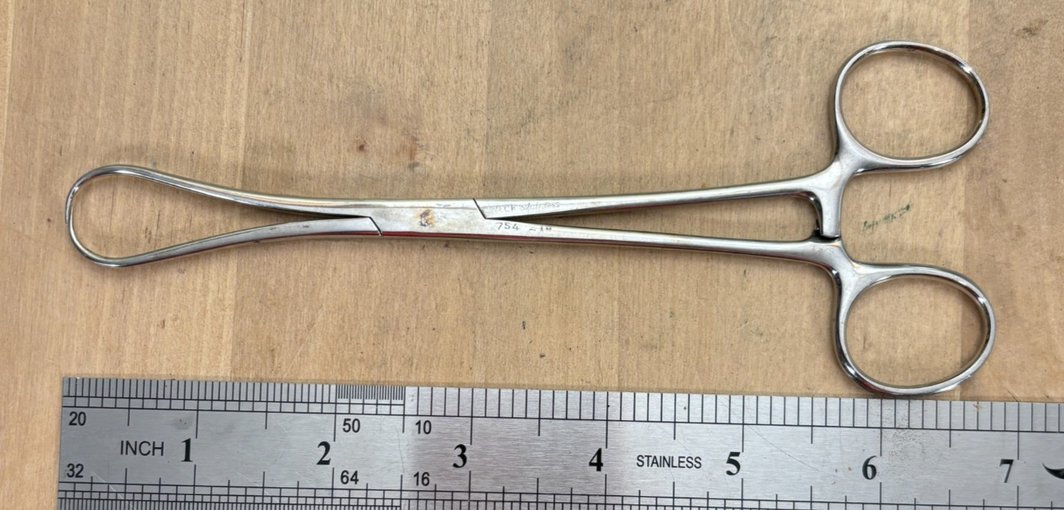 Weck 754-218 Adair Tenaculum Forceps, Germany Stainless Steel Steel 1978 SBUH