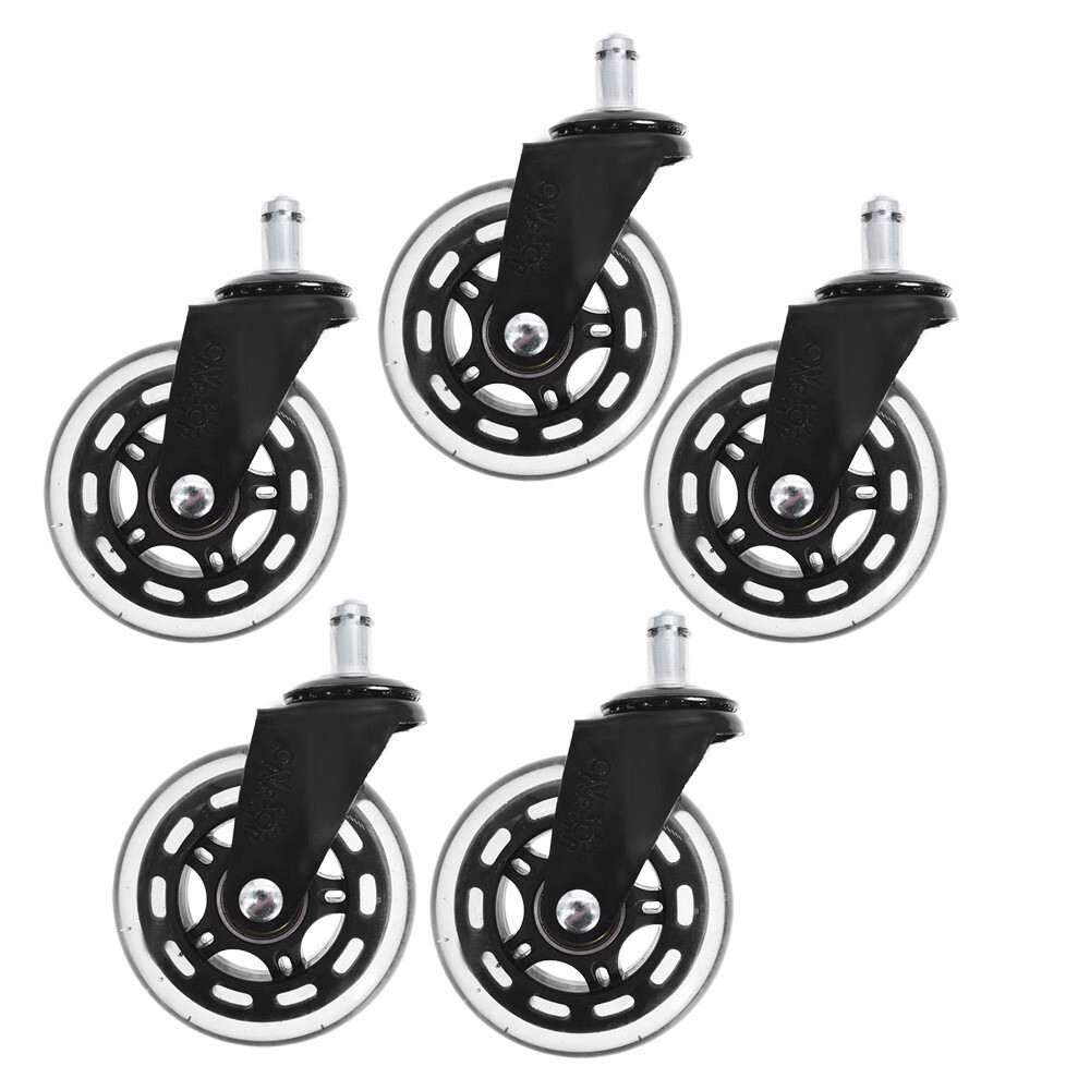 LABLT Heavy Duty Office Chair Caster Rubber Swivel Wheels Replacement 5PC 3 inch