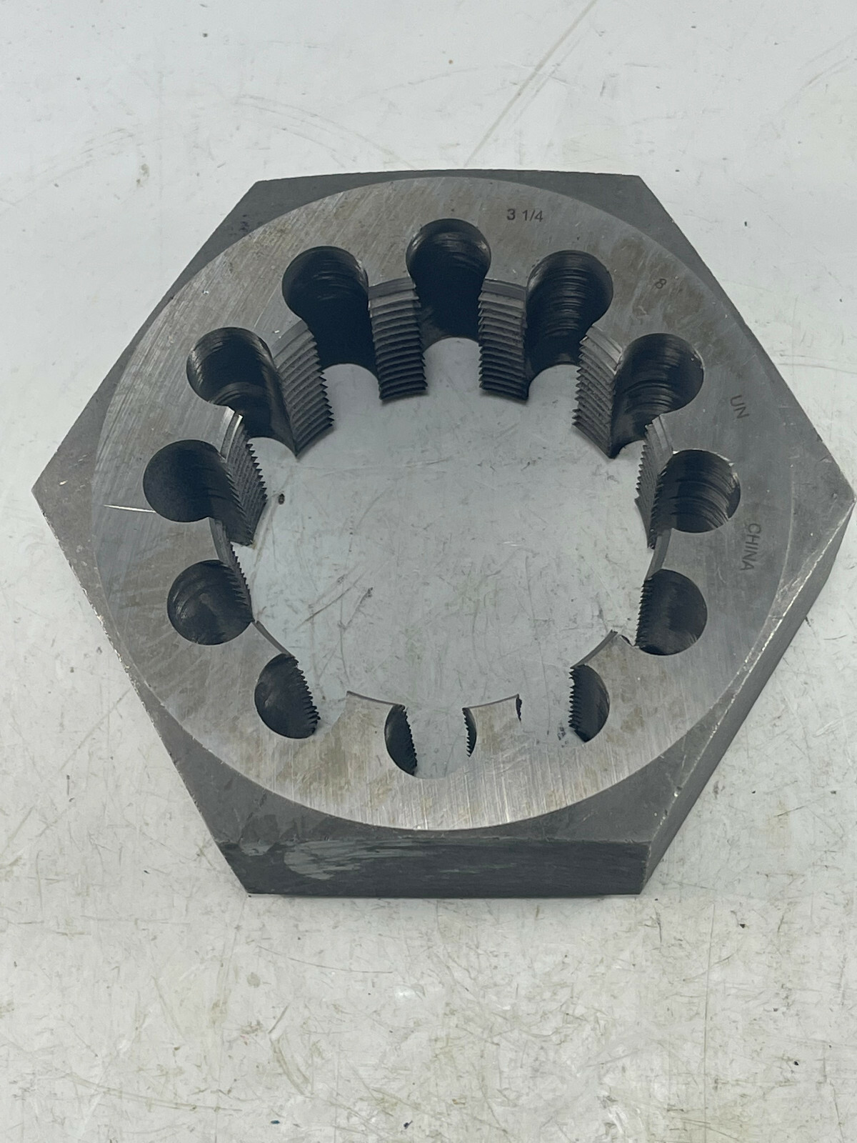 3-1/4"-8 UN Carbon Steel Hex Die Threading Chasing Clean-Up