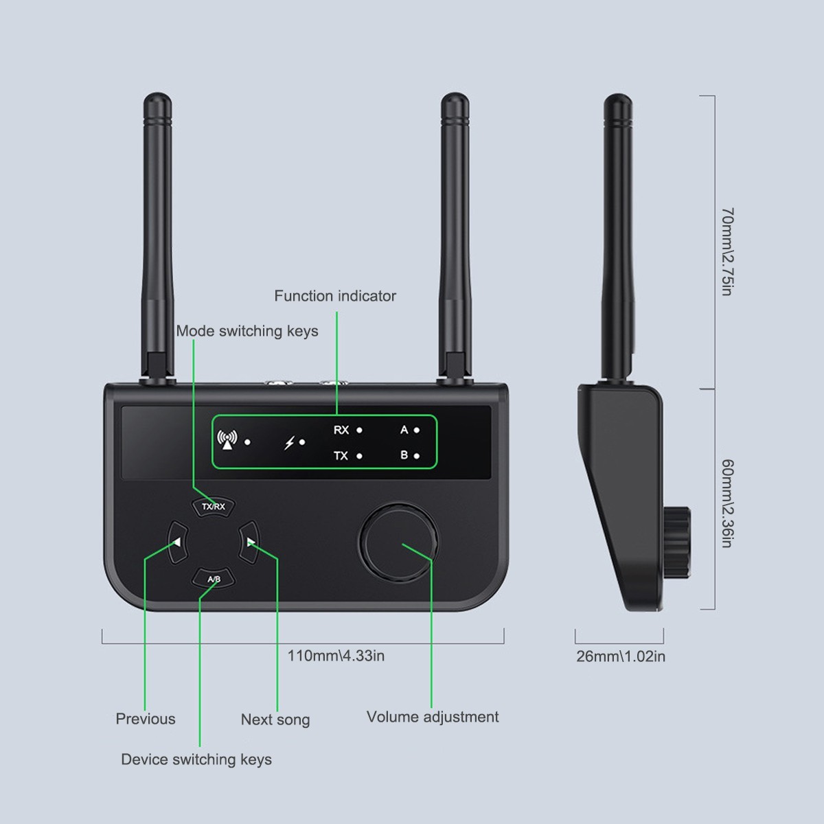 Bluetooth Transmitter Receiver For TV Home Stereo Audio Adapter 5.3 Long Range