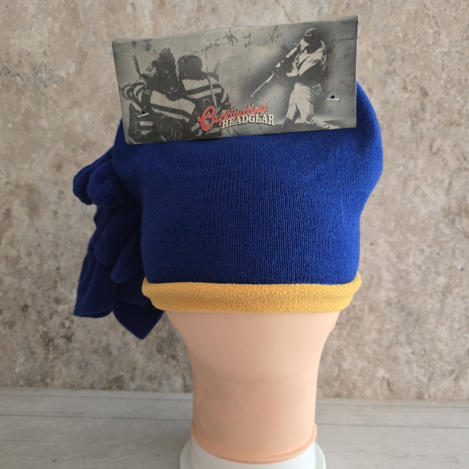 Captivating Headgear Westview Blue Beanie Glove Combo