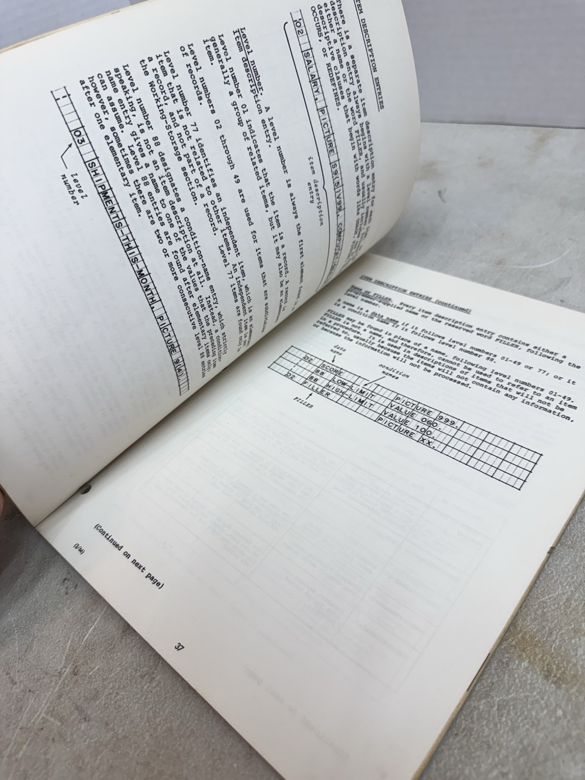 IBM System/360 COBOL Program Fundamentals Reference Handbook Vintage Manual
