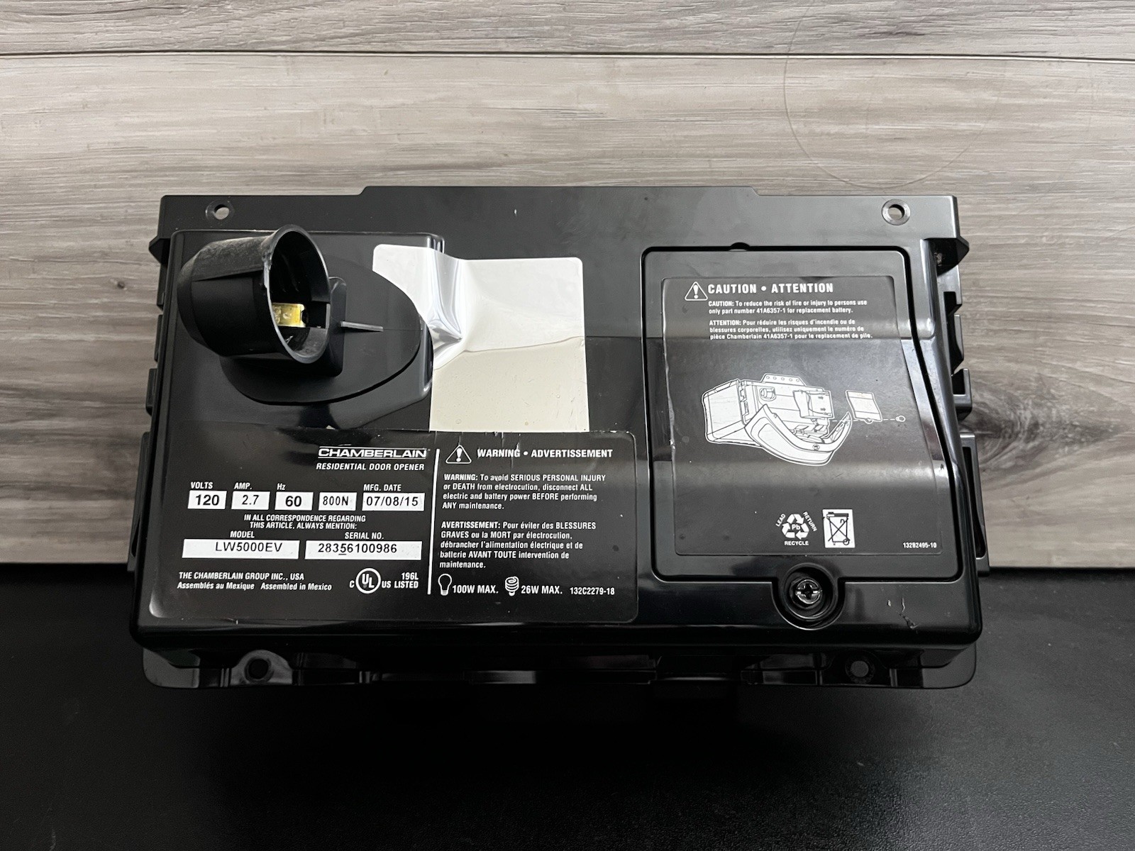 Chamberlain LiftMaster Garage Door Opener 45DCBR5R LW5000EV End Cover Only