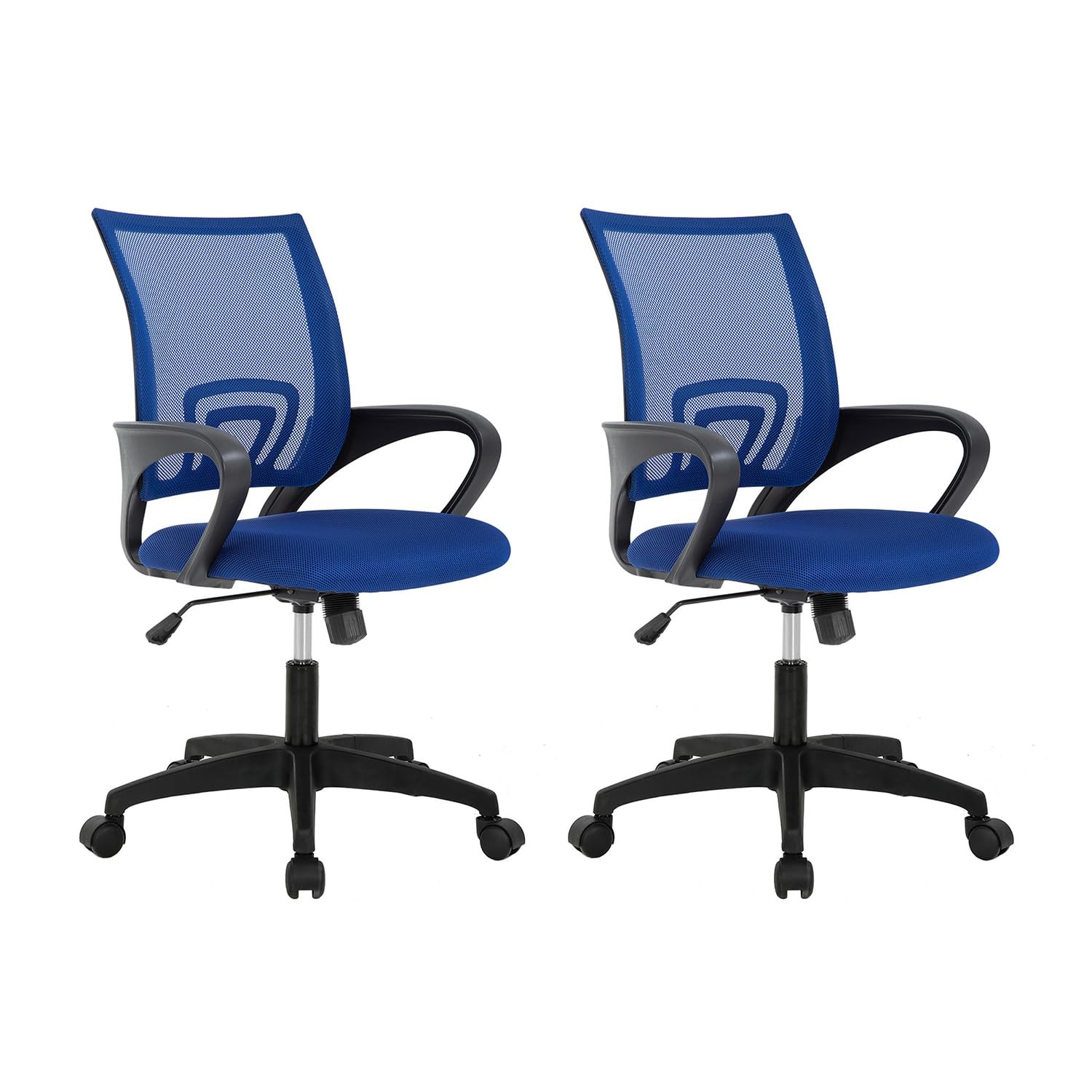 Office Computer Mesh Task Chair Back Support Adjustable Modern 2 Pack Blue