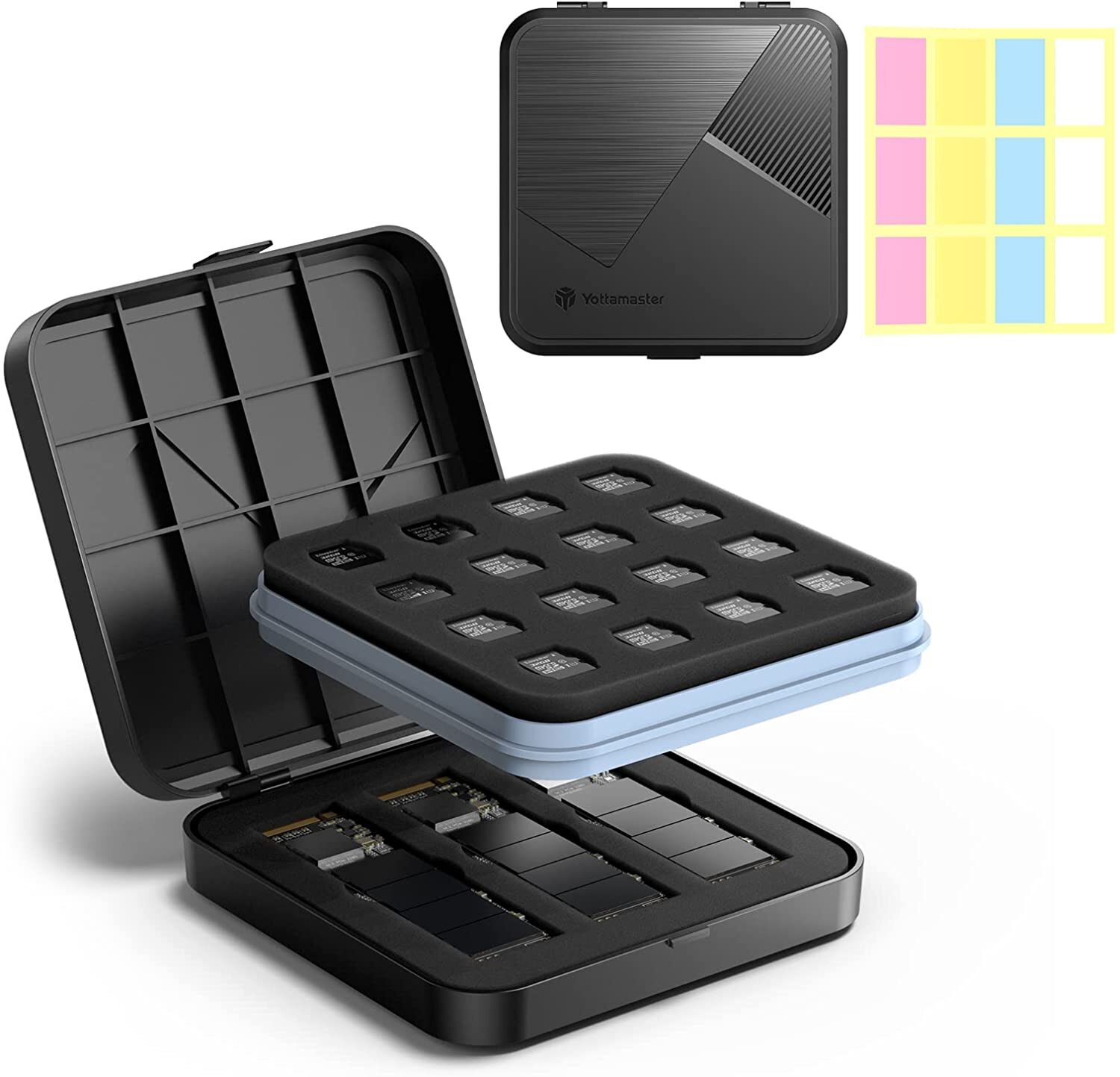 Yottamaster Memory Card Case Holder Protective for Micro SD CF TF Cards M.2 SSD