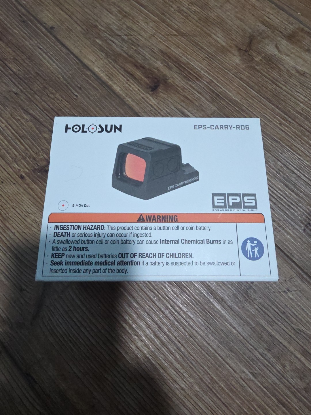 Holosun EPS Red 6 MOA Dot Shake Awake Waterproof Sight EPS-RD-6