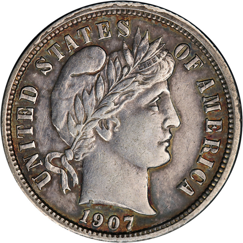 1907-S Barber Dime AU/BU Details Nice Eye Appeal Strong Strike