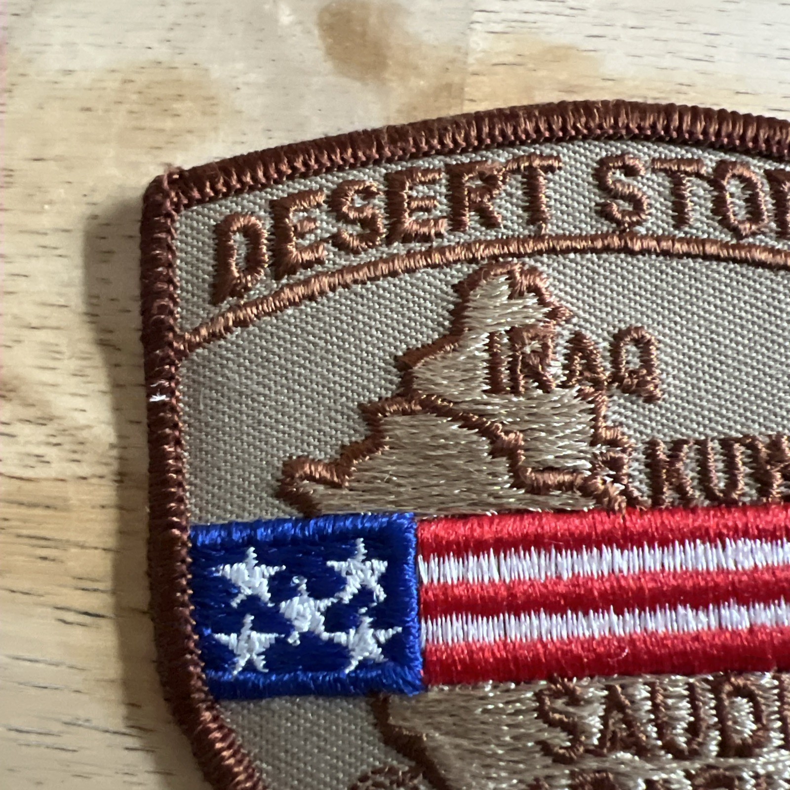 Large Operation Desert Shield Patch US Flag & Theater Map Iraq Kuwait Saudi