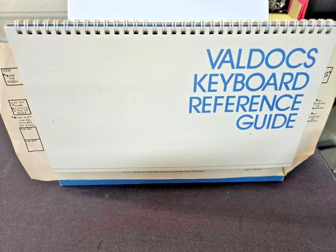 Vintage 1983 Valdocs Keyboard Ref. Guide Epson QX-10 Computer