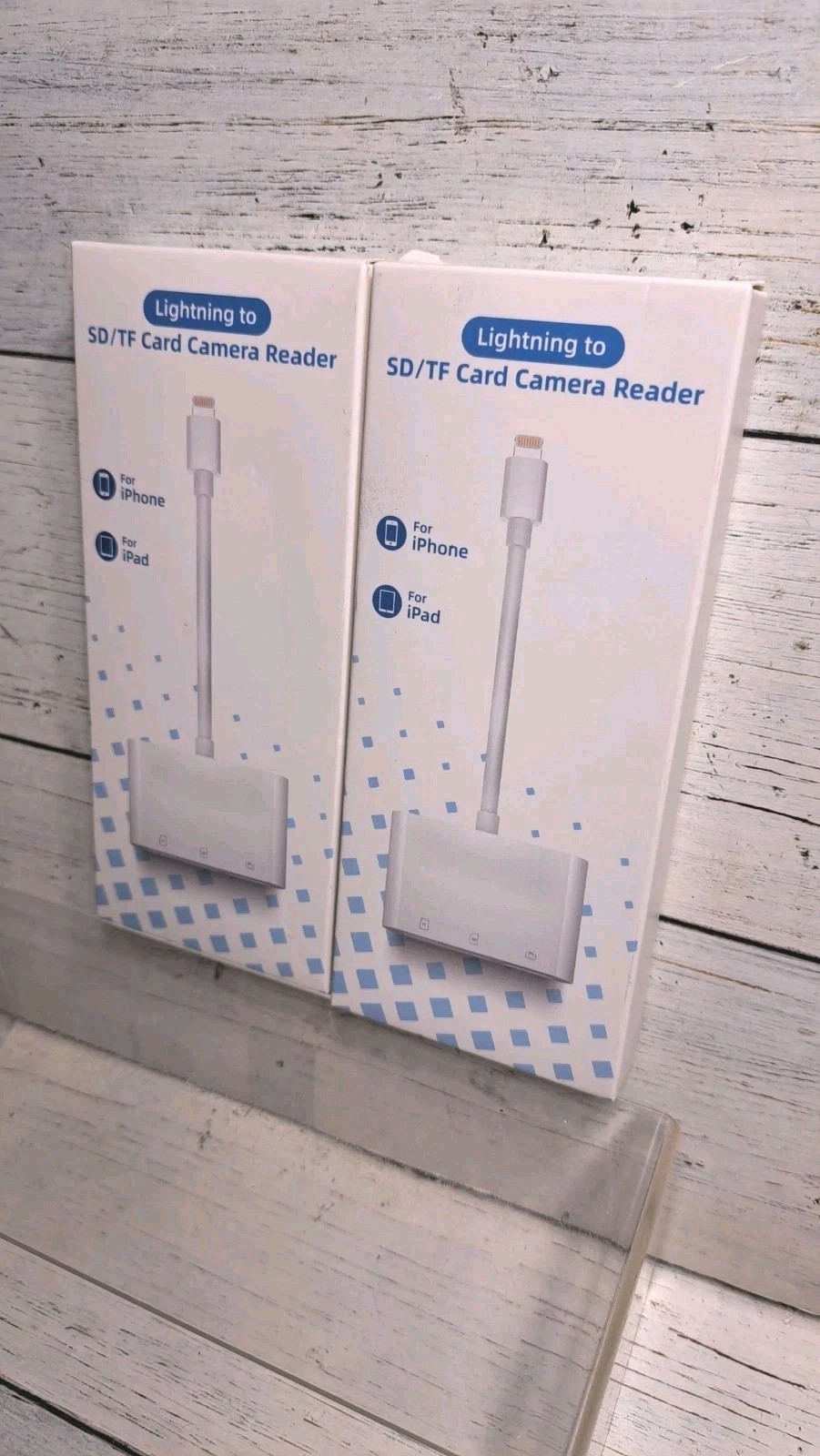 SD Card Reader for iPhone Memory Card Veiwer Support SD Card and TF Card 2 Pack