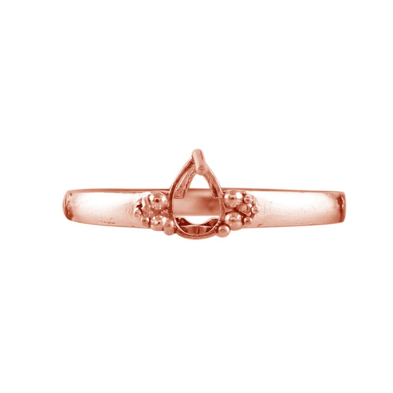Semi Mount Pear 4x6MM Faceted Cut Wedding Ring Sterling Silver
